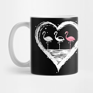 Three Flamingoes Heart Costume Gift Mug